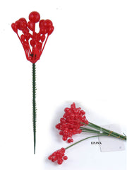 8" LACQUERED HOLLY BERRY PICK 2024 Christmas Collection - Larksilk