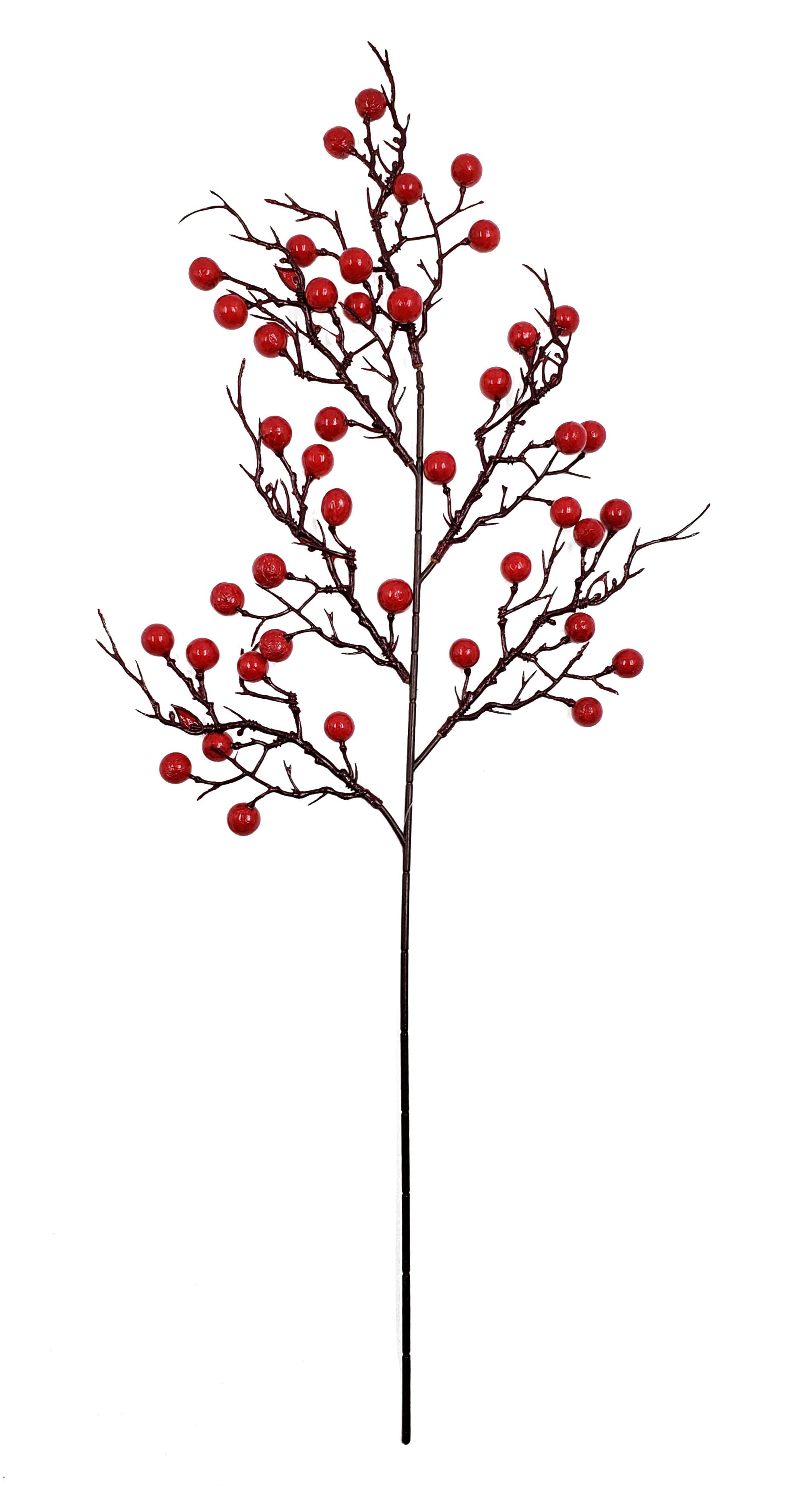 29" Red Berry Spray - Larksilk
