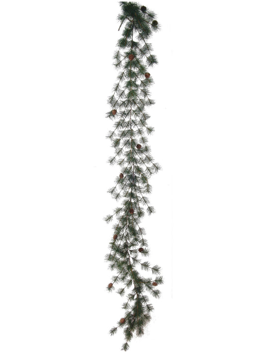 6' Mixed Pine Garland with Pine Cones