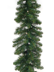 Northern Spruce Garland with 280 Green Tips - 50 LED Lights - 9'x14" 2024 Christmas Collection - Larksilk