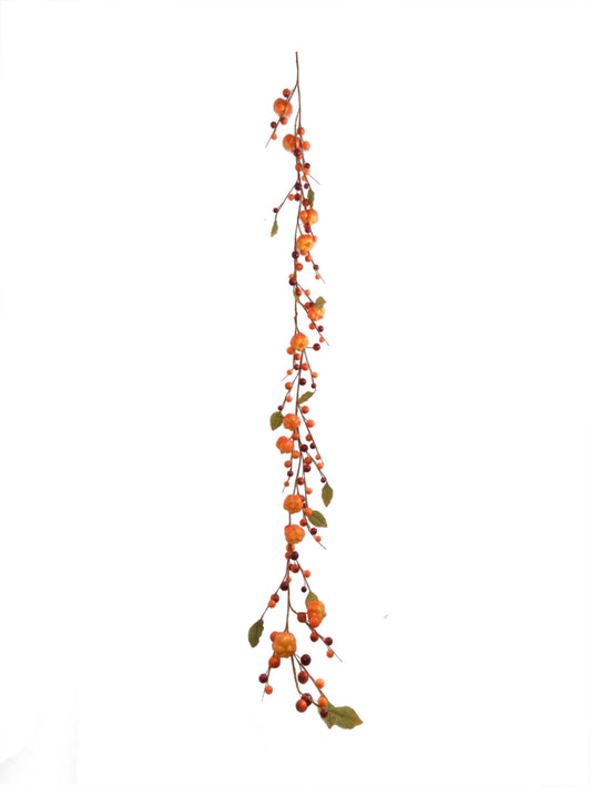 5ft Mini Pumpkin Garland w/ Berries - Fall