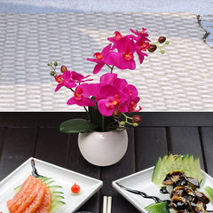 13-Inch Fuchsia Phalaenopsis Orchid Flowers in 5-Inch Round White Pot - Larksilk