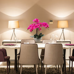 20" Fuchsia Phalaenopsis Orchid in Round Grey Pot - Larksilk