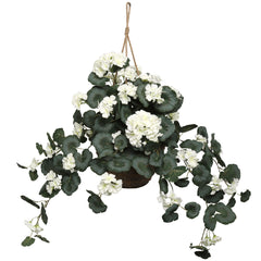 25" Geranium Bush in a Hanging Basket - Larksilk
