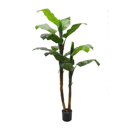 5ft Banana Tree in Pot w/ 16 Silk Leaves