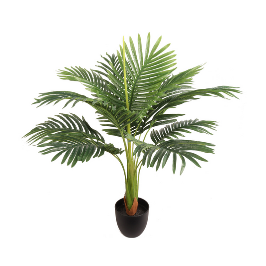 28" Fan Palm Bush in Black Pot
