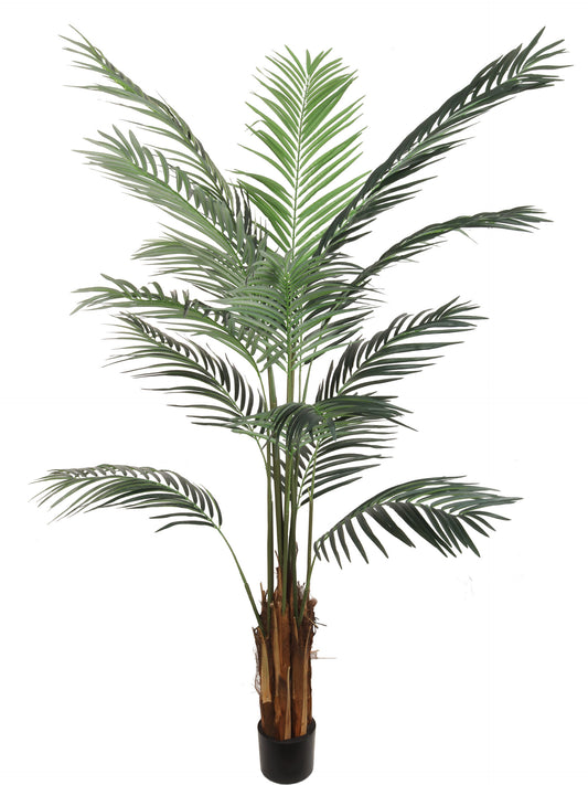 6ft Areca Palm Tree In Black Pot W/ 567 Silk Leaves
