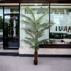 7ft Areca Palm Tree in Black Pot w/ 739 Silk Leaves