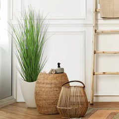 4-Foot Lush Green Artificial Grass Plant - Decorative Faux Greenery in Pot, Ideal for Indoor/Outdoor Home Decor - Larksilk