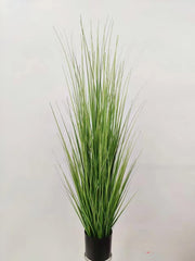 4-Foot Lush Green Artificial Grass Plant - Decorative Faux Greenery in Pot, Ideal for Indoor/Outdoor Home Decor - Larksilk