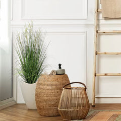 Lush 3-Foot Artificial Flocked Grass Bush Lifelike Faux Greenery in Decorative Pot, Ideal for Indoor/Outdoor Decor - Larksilk