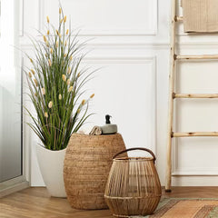 Lush 48" Artificial Grass Bush with Lifelike Buds - Faux Greenery for Indoor/Outdoor Decor, Ideal for Home and Garden - Larksilk