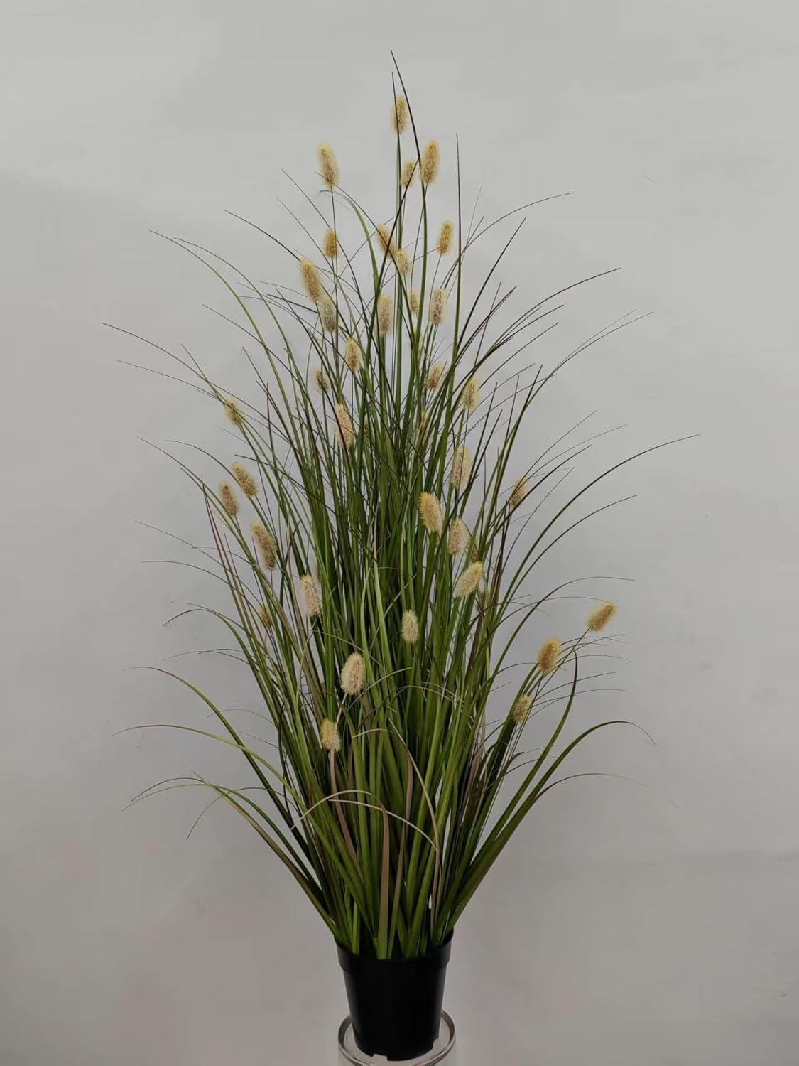 Lush 48" Artificial Grass Bush with Lifelike Buds - Faux Greenery for Indoor/Outdoor Decor, Ideal for Home and Garden - Larksilk