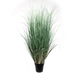4-Foot Lifelike Curly Grass Plant - Elegant Artificial Greenery in Decorative Pot, Ideal for Indoor Home Decor - Larksilk