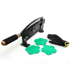 Fresh Flower Stem Cutter with Gloves - 14-Inch Heavy-Duty Blade, Table-Mountable Floral Tool with Safety Latch - Professional-Grade Cutter for Florists, Gardening, and Flower Arrangements - Larksilk