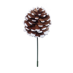 2.5" White Tipped Pine Cone Pick 2024 Christmas Collection - Larksilk
