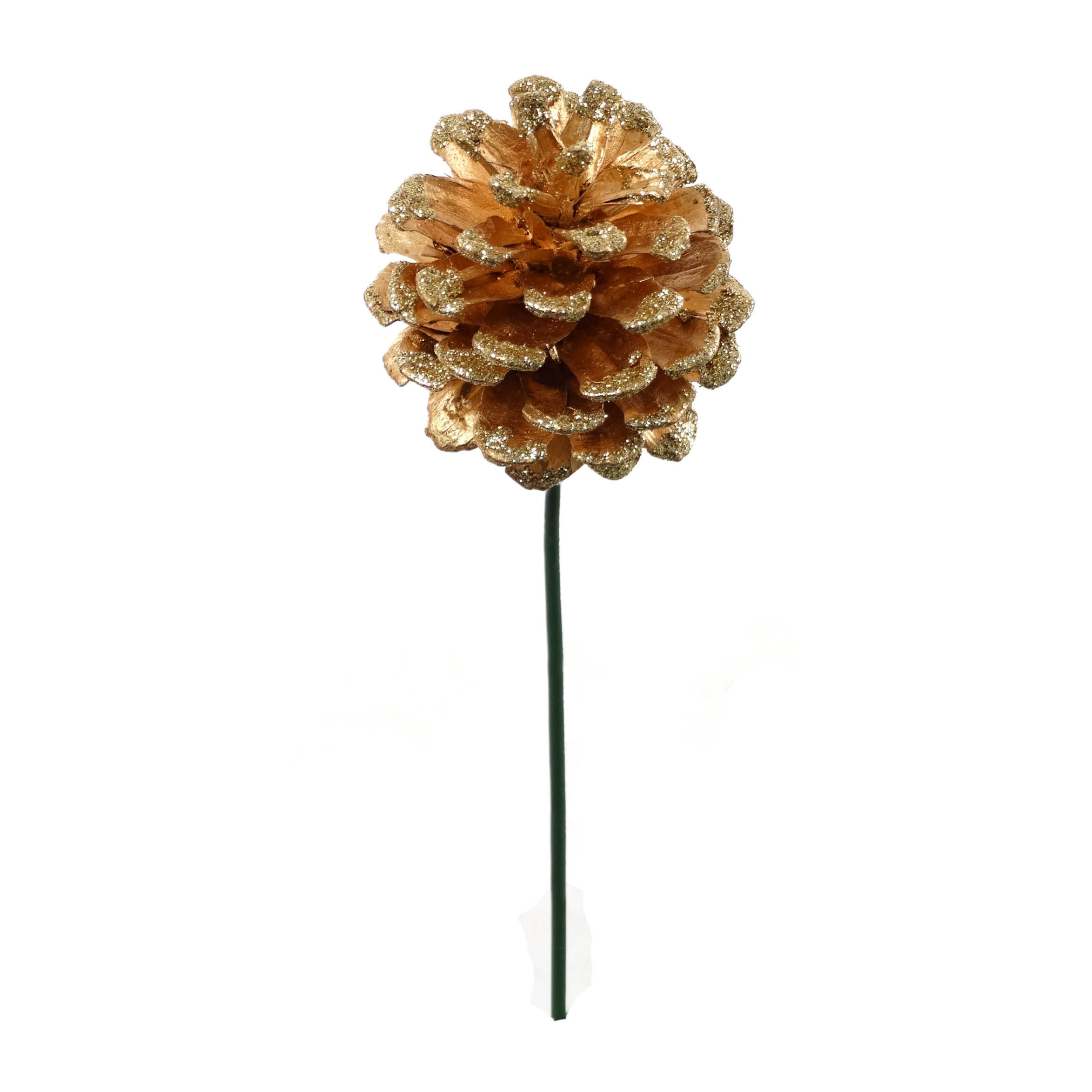 2.5" Gold Glitter Pine Cone Pick 2024 Christmas Collection - Larksilk