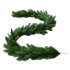 Deluxe Evergreen Garland with 210 Green Tips - 9'x14" 2024 Christmas Collection - Larksilk