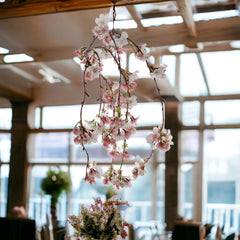 Hanging Cherry Blossom Branch Spray - 60" - Larksilk