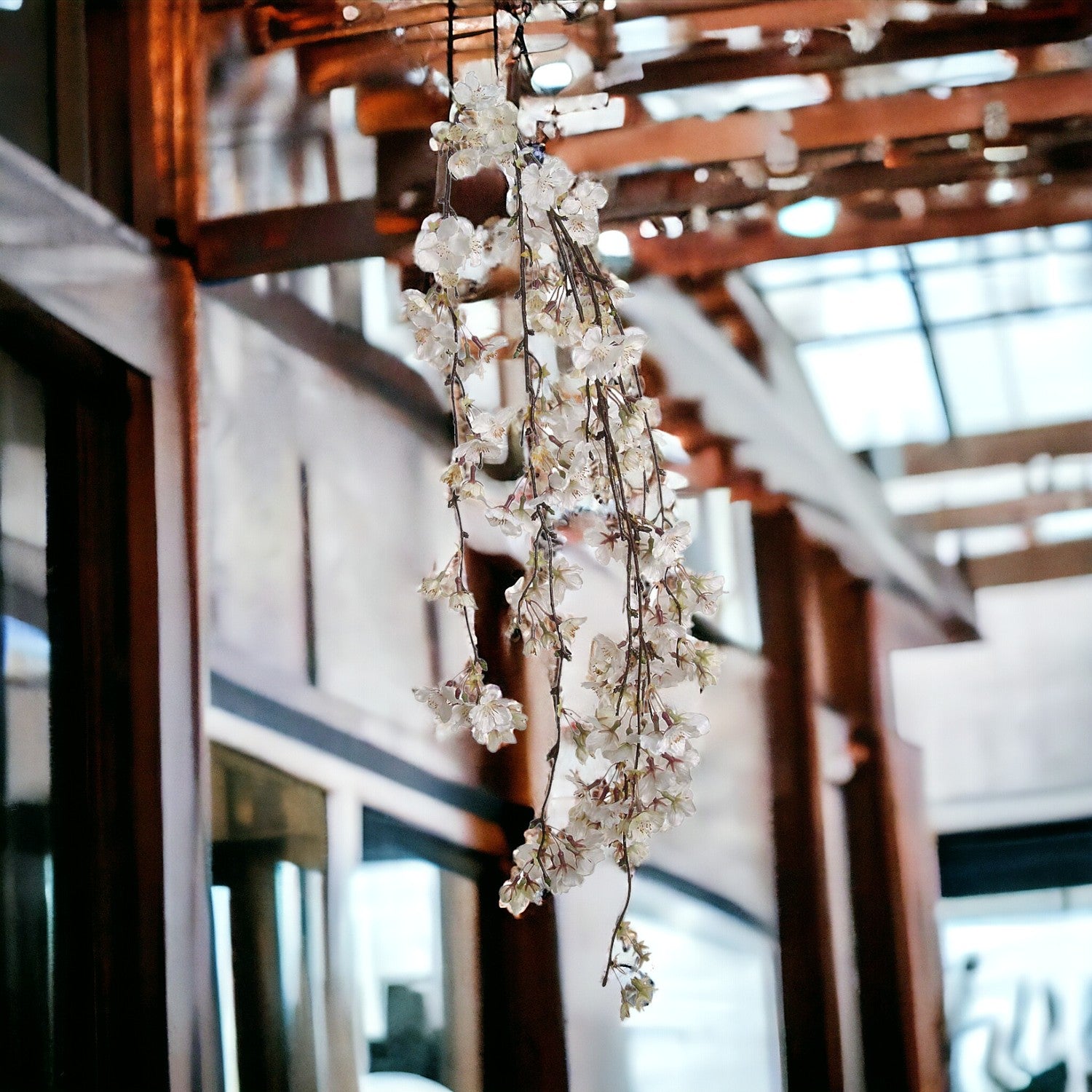 Hanging Cherry Blossom Branch Spray - 60" - Larksilk