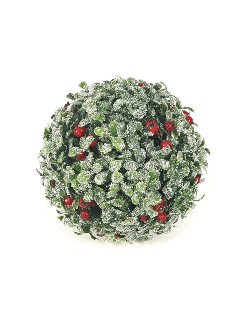7" Glitter Bowood Ball with Red Berries 2024 Christmas Collection - Larksilk