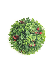 7" Boxwood Ball with Red Berries 2024 Christmas Collection - Larksilk