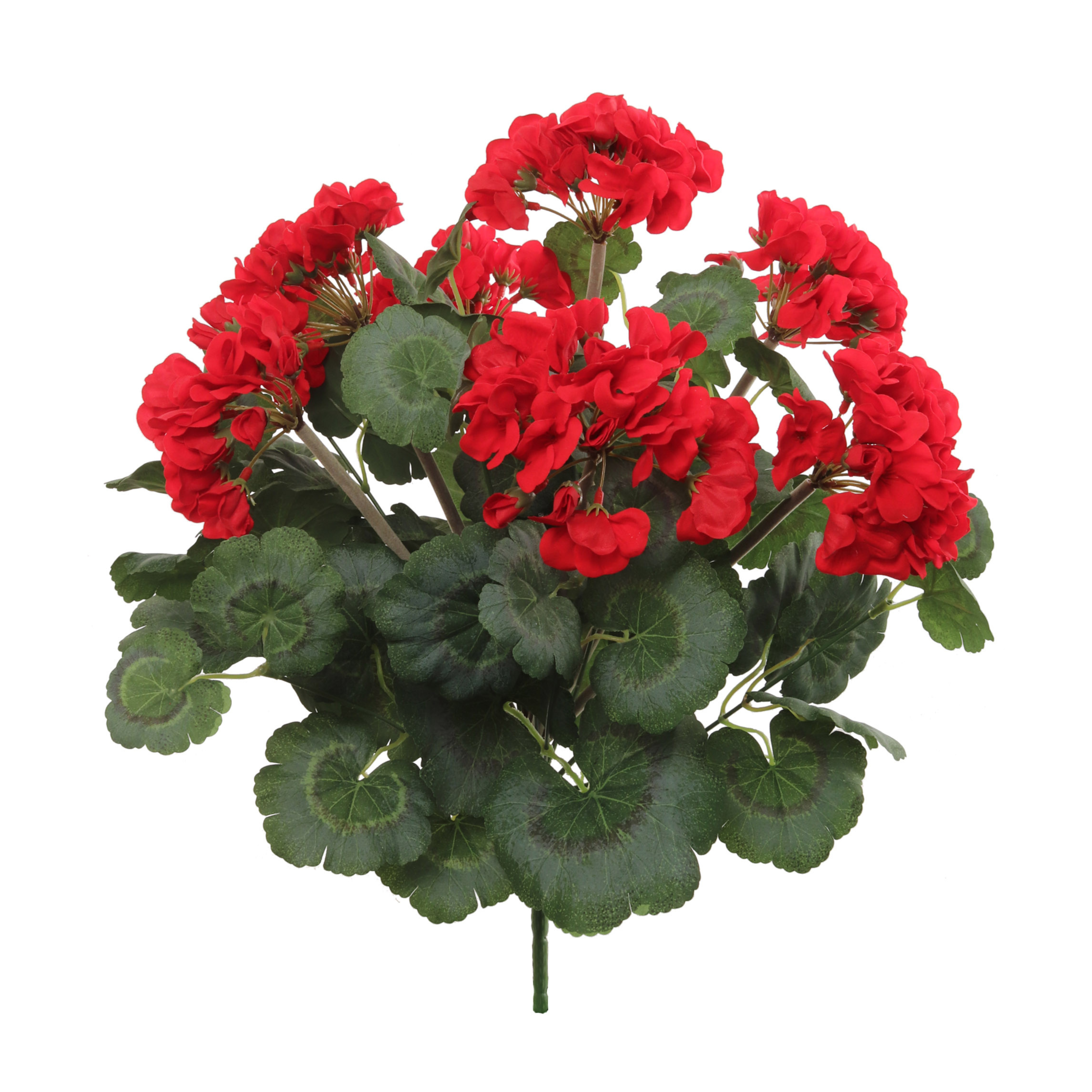 Geranium Bush w/ 7 Silk Blooms - 18" - Larksilk