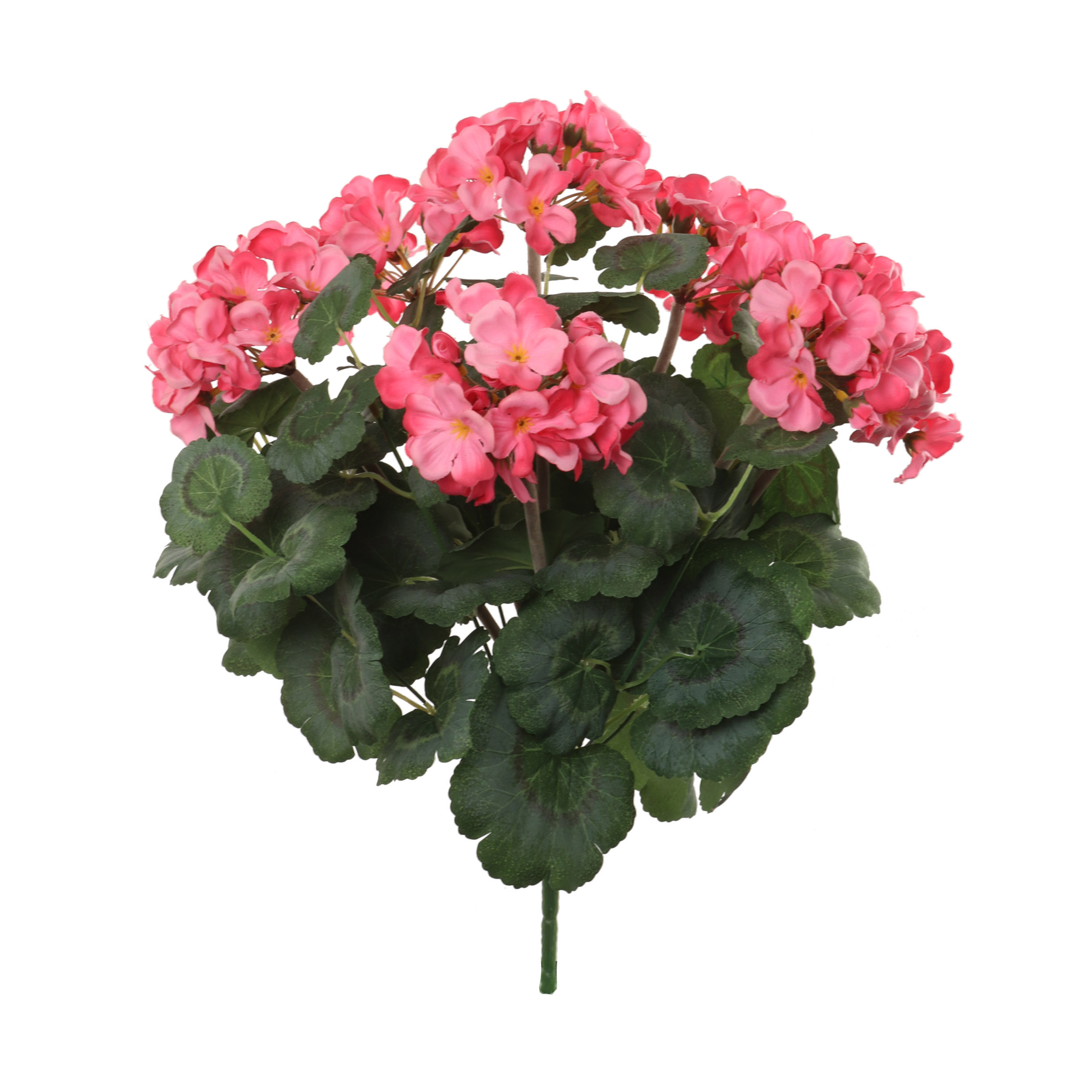 Geranium Bush w/ 7 Silk Blooms - 18" - Larksilk