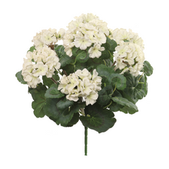 Geranium Bush w/ 7 Silk Blooms - 18" - Larksilk