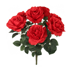 Rose Bush w/ 7 Silk Blooms - 20" - Larksilk