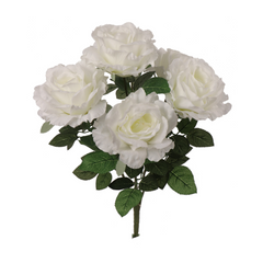 Rose Bush w/ 7 Silk Blooms - 20" - Larksilk