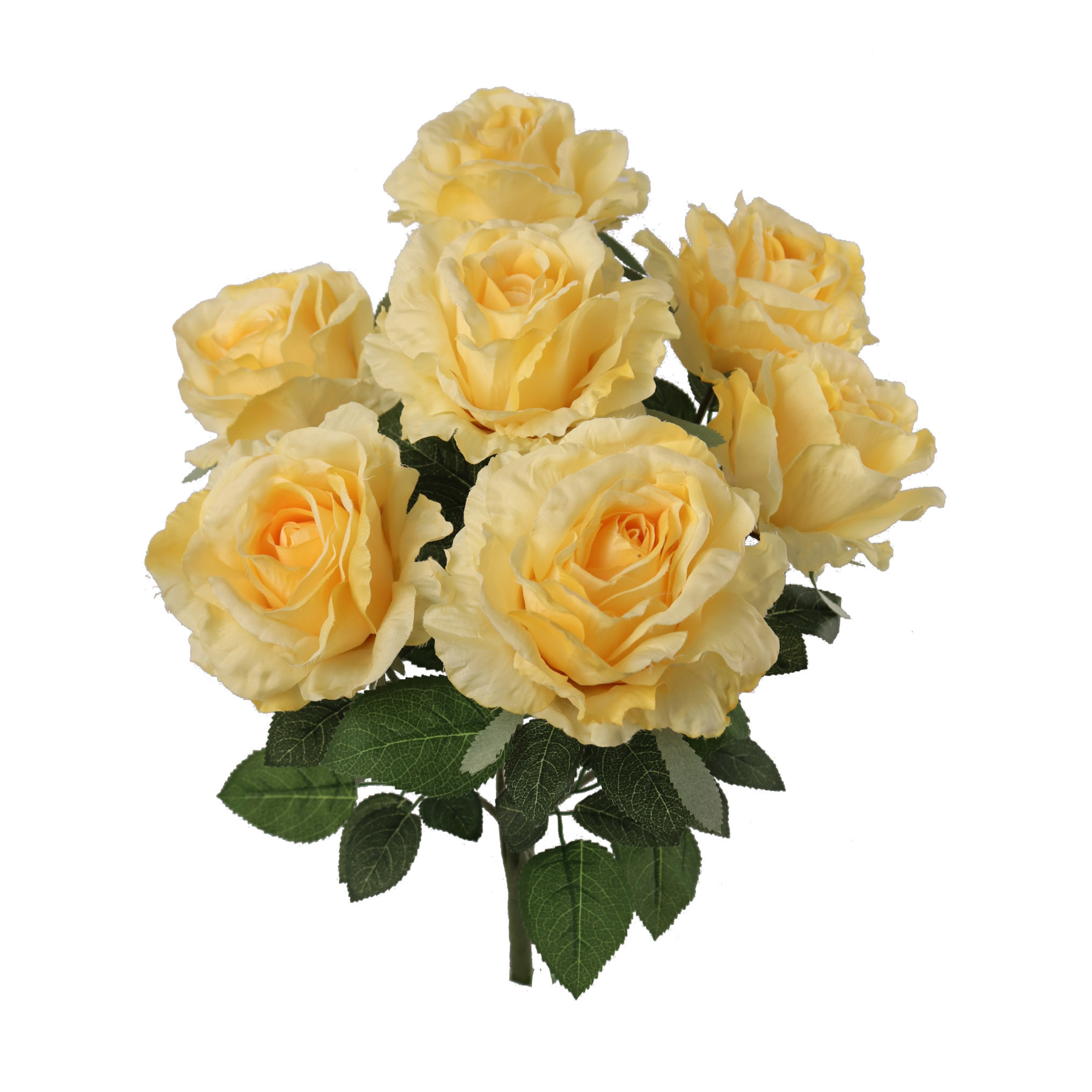 Rose Bush w/ 7 Silk Blooms - 20" - Larksilk