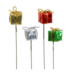 1" Assorted Gift Box Picks 2024 Christmas Collection - Larksilk