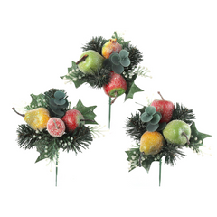 Holly Pine Pick with Frosted Fruits - Larksilk