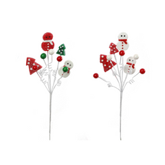 15" Snowman Spray with Berries & Trees 2024 Christmas Collection - Larksilk