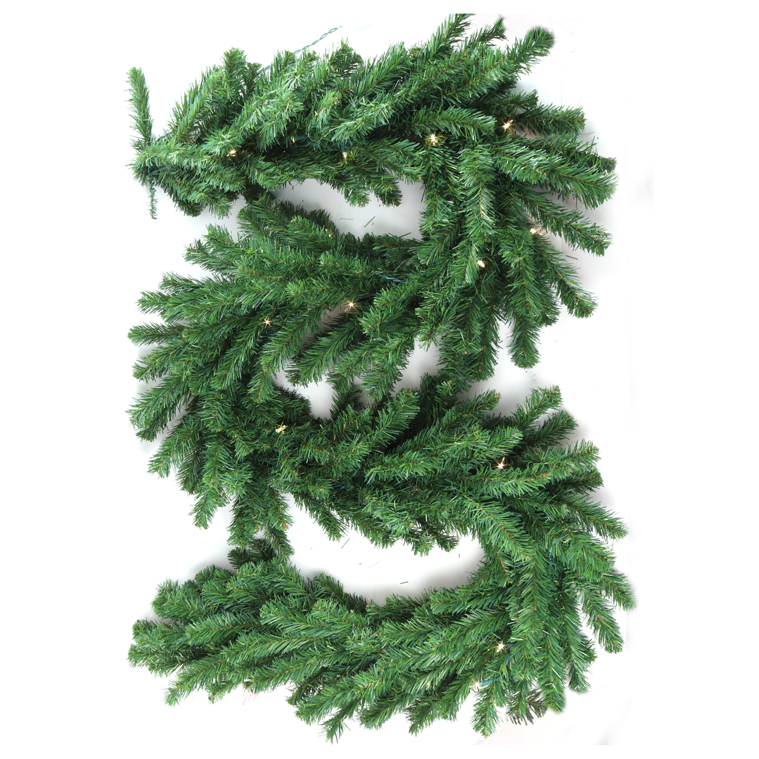 Northern Spruce Garland with 280 Green Tips - 50 LED Lights - 9'x14" 2024 Christmas Collection - Larksilk