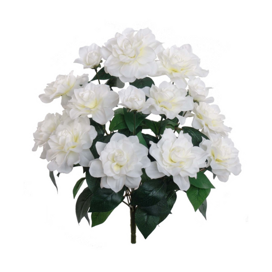 Gardenia Bush w/ 14 Silk Blooms - 18"