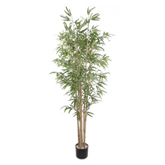6ft Bamboo Tree in Pot w/ 1296 Silk Leaves - Larksilk
