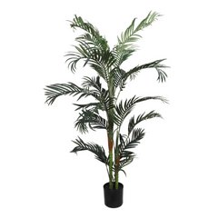 6ft Areca Palm Tree in Black Pot w/ Silk Leaves