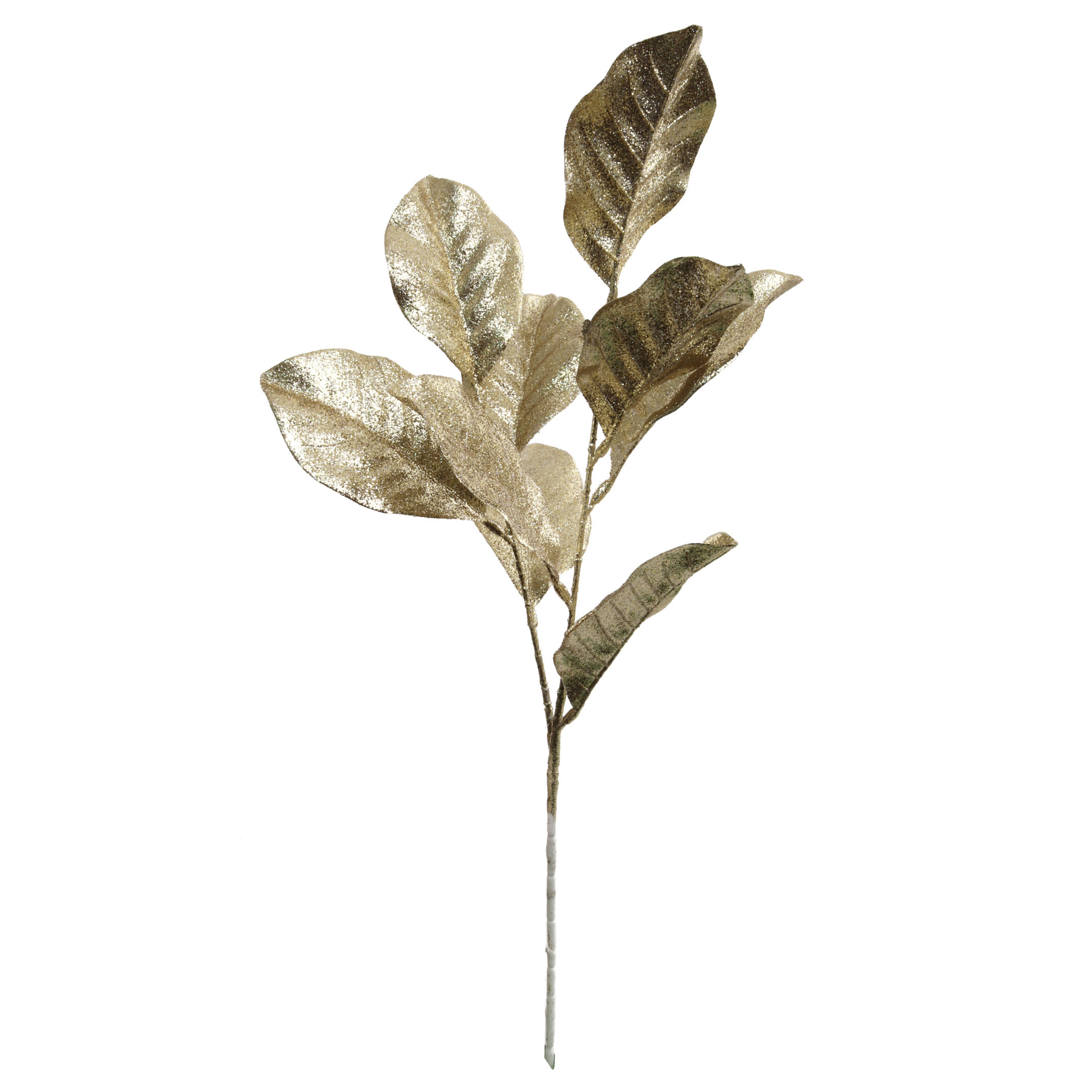 25" Glitter Magnolia Spray - Larksilk