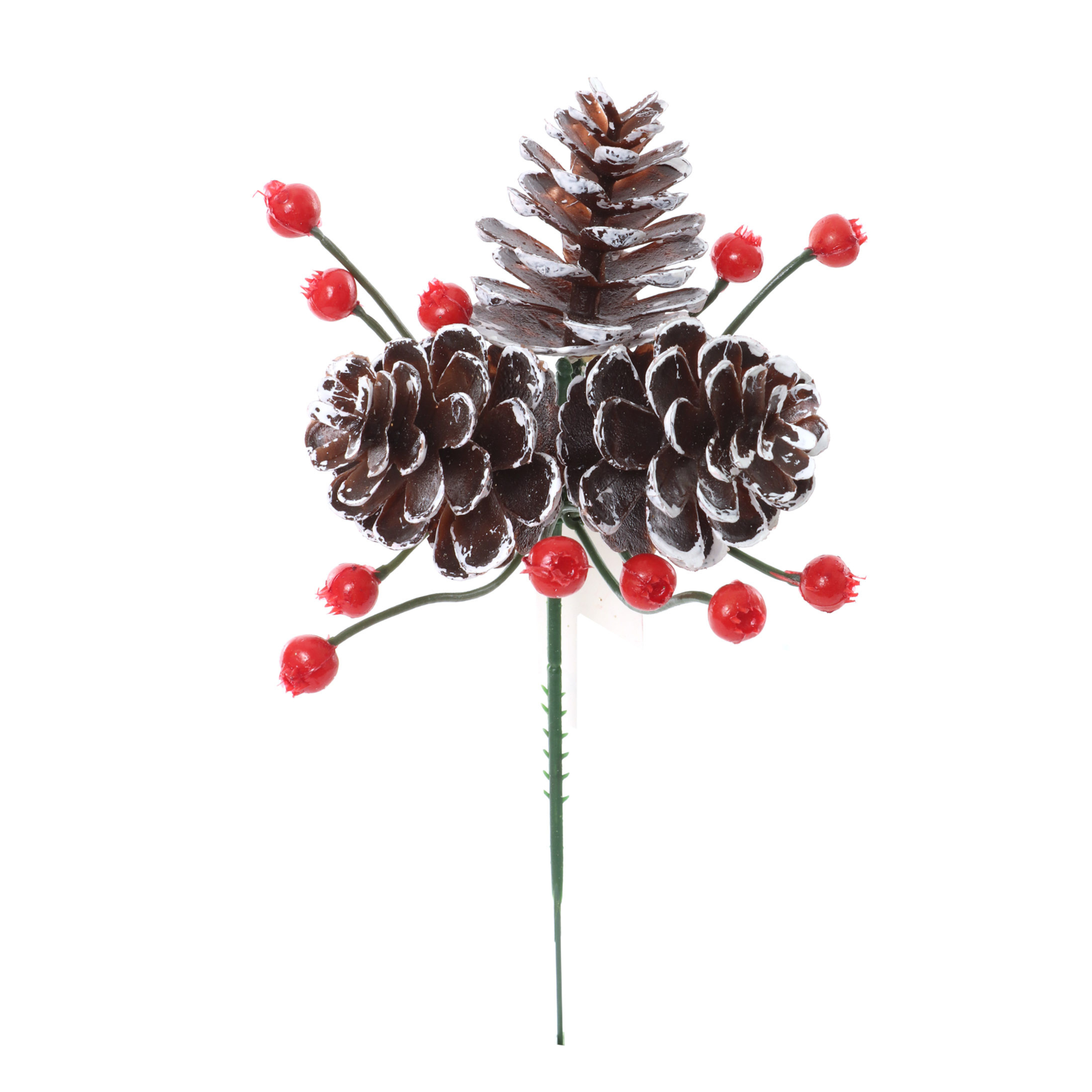 Pine Cone Pick Cluster with Red Berries 2024 Christmas Collection - Larksilk