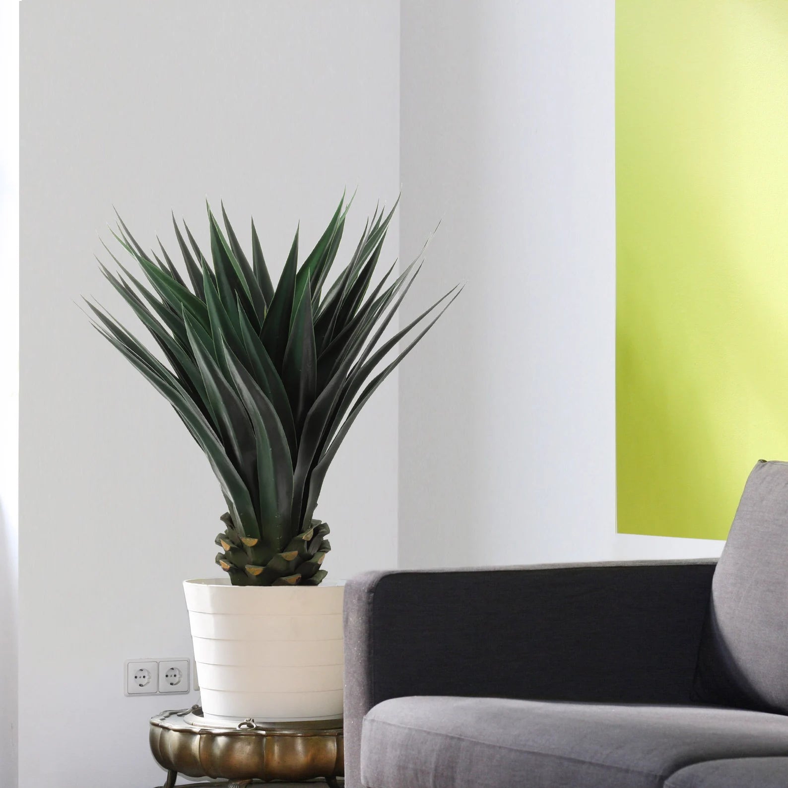 36" AGAVE W/50 LVS IN POT - Larksilk