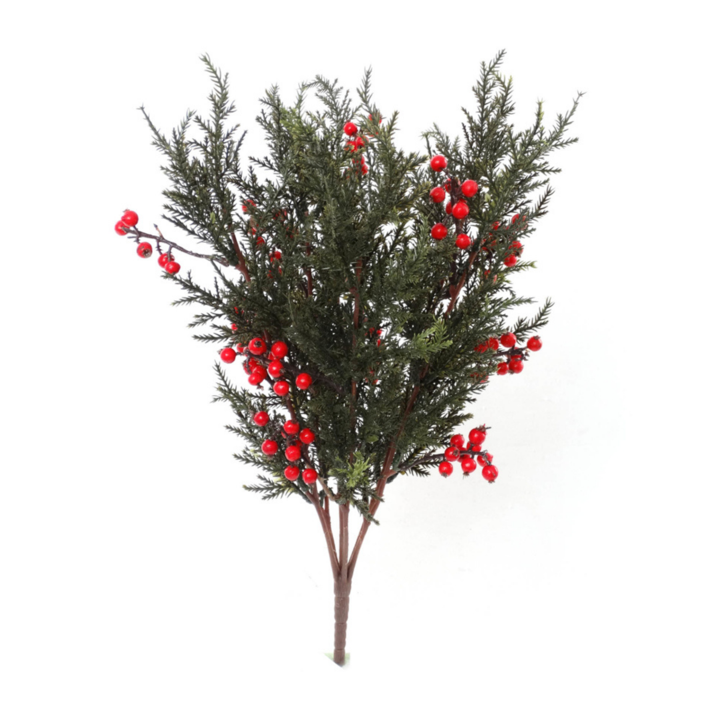 17" Cedar Bush with Red Berries 2024 Christmas Collection - Larksilk