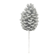 10" Glitter Pine Cone Pick 2024 Christmas Collection - Larksilk
