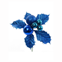 Glitter Holly Pick with Mixed Balls 2024 Christmas Collection - Larksilk