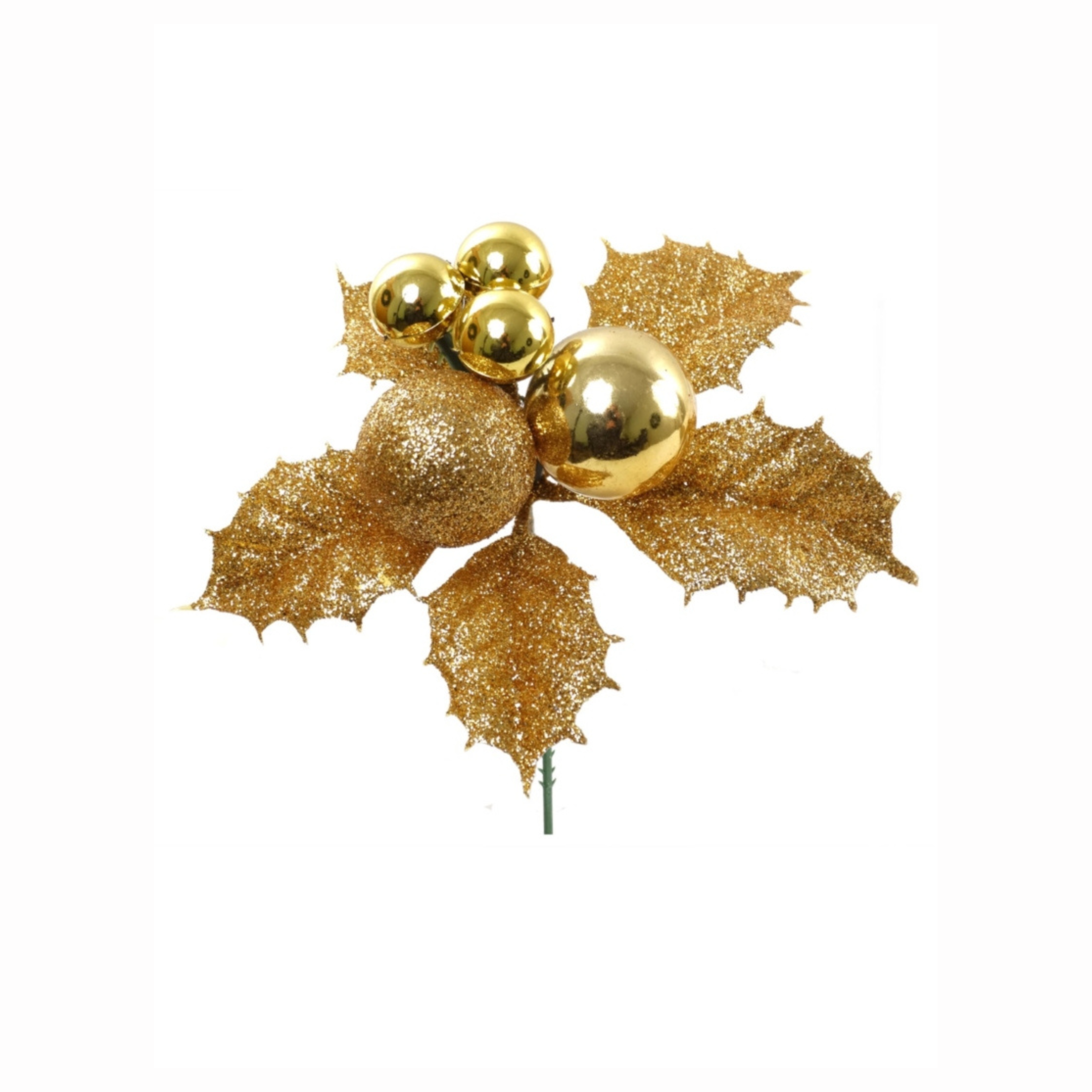 Glitter Holly Pick with Mixed Balls 2024 Christmas Collection - Larksilk
