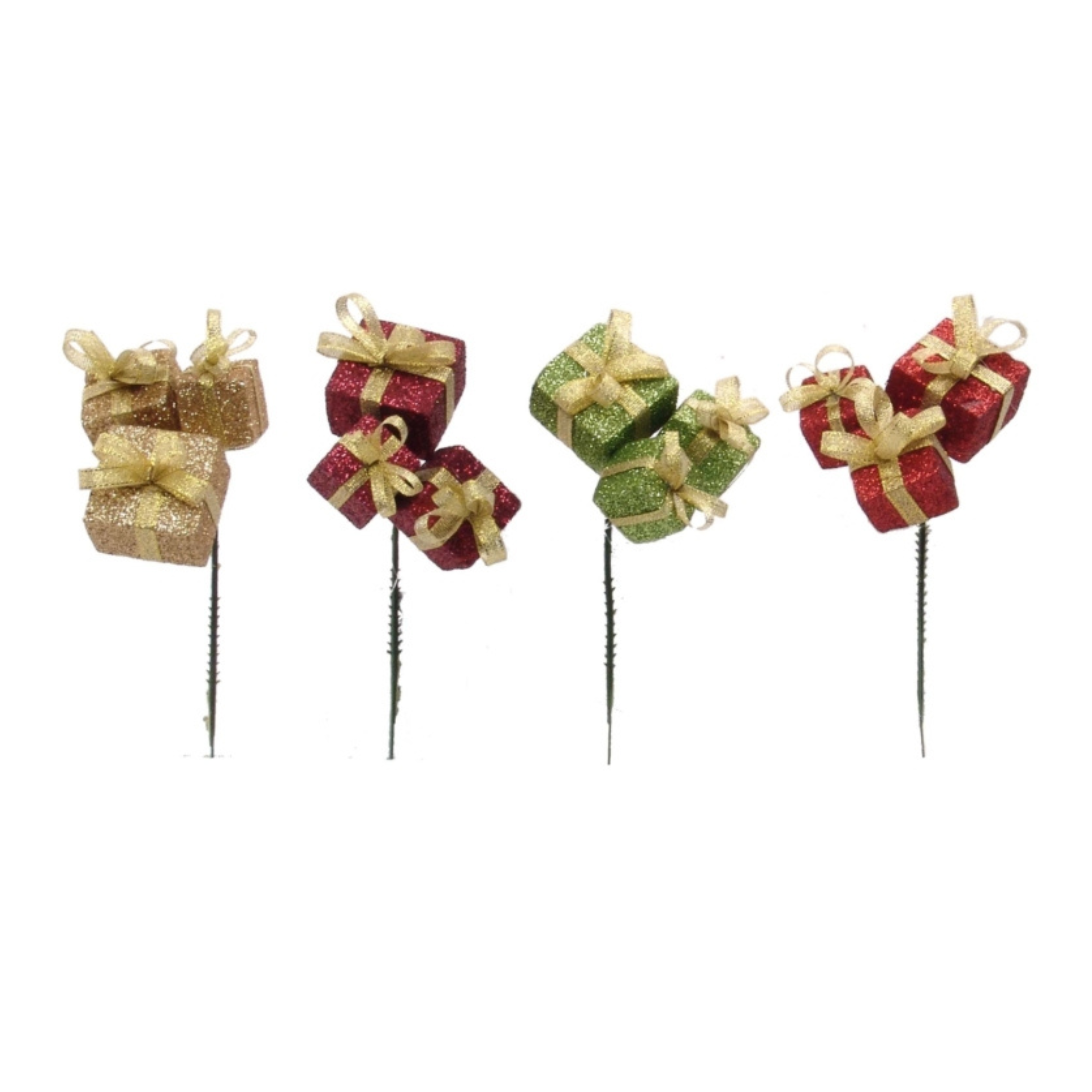 Assorted Glitter Gift Box Picks 2024 Christmas Collection - Larksilk