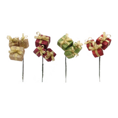 Assorted Glitter Gift Box Picks 2024 Christmas Collection - Larksilk