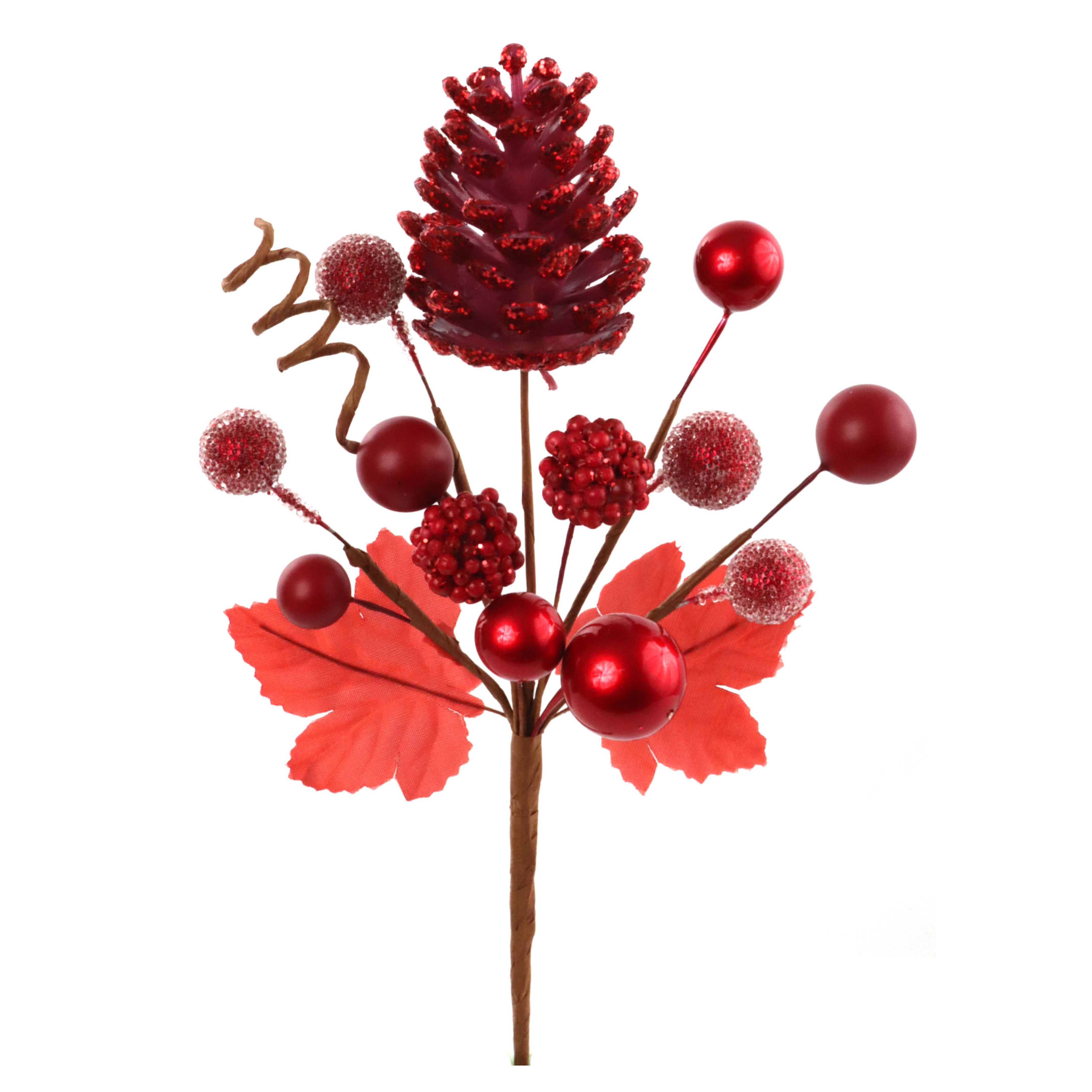 Xmas Pick with Pine Cone & Berries 2024 Christmas Collection - Larksilk