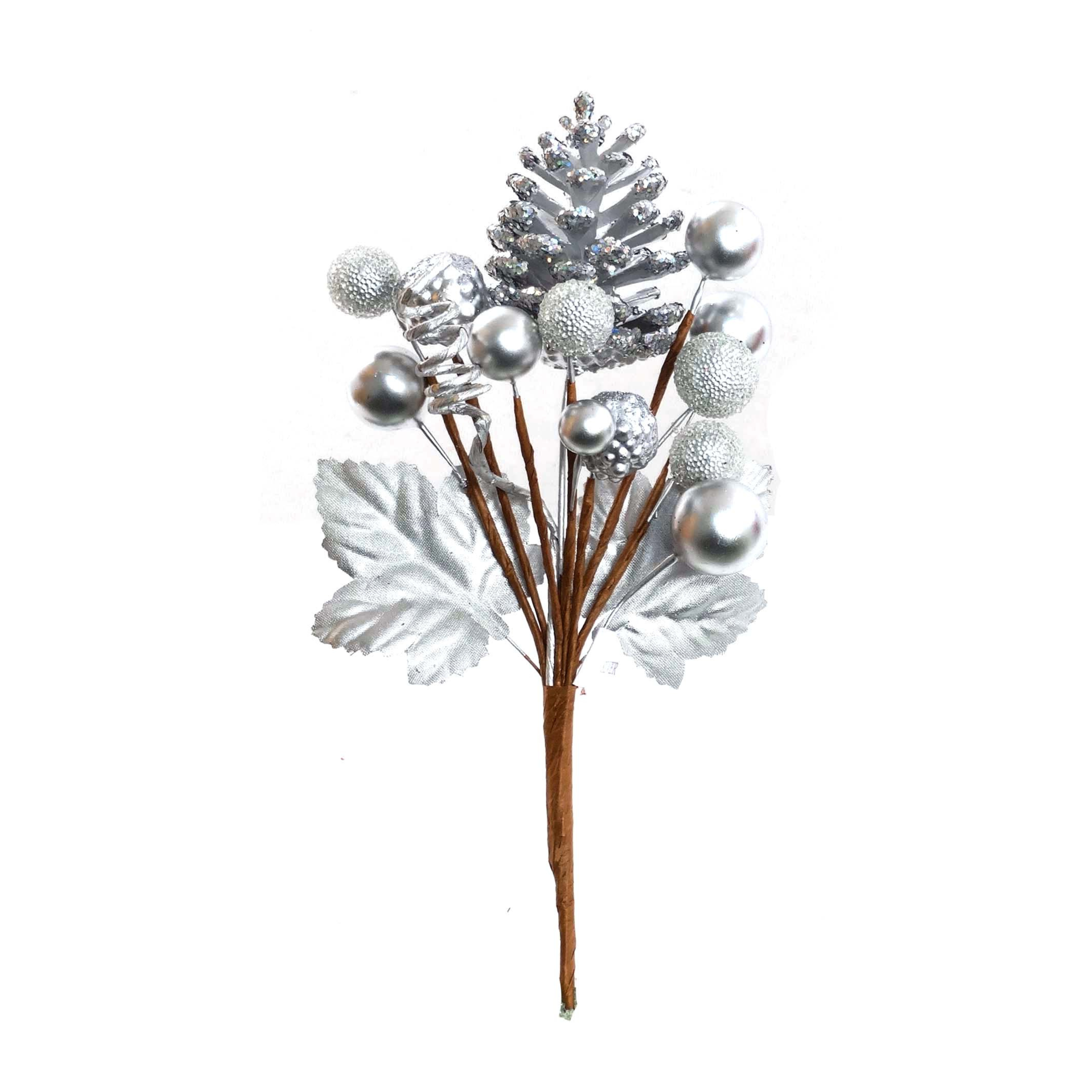 Xmas Pick with Pine Cone & Berries 2024 Christmas Collection - Larksilk